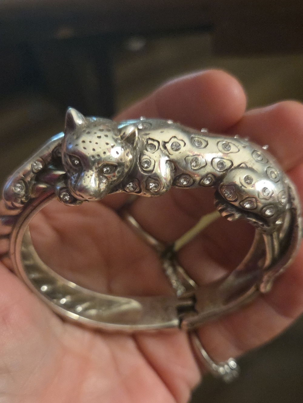 BRIGHTON Leopard Hinged Bangle Bracelet